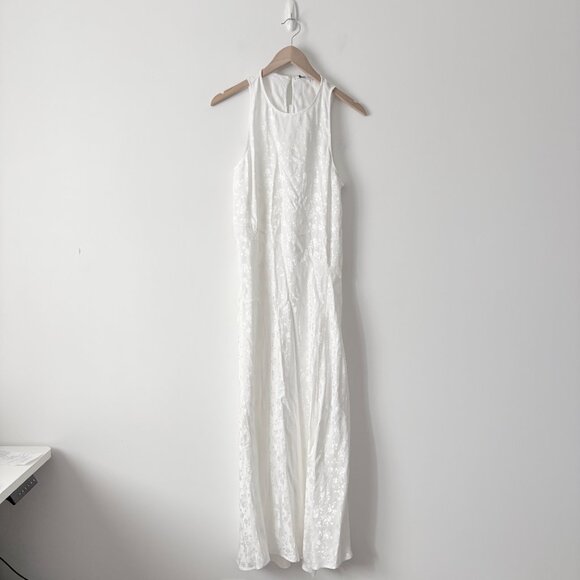 Zara Lace Jacquard Maxi Dress NWT White Size Medium - Picture 7 of 11